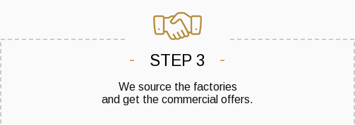 Step 3. We source the factories and get the commercial offers.